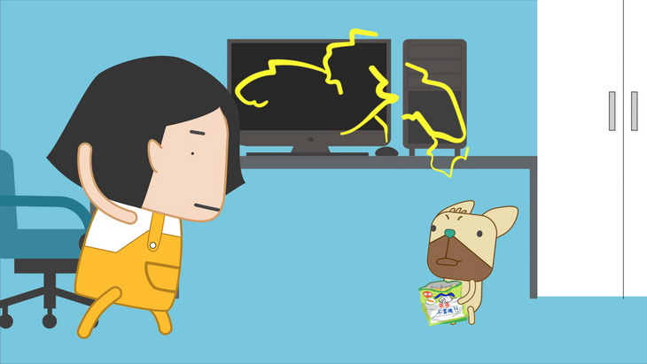 電腦發出電光