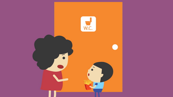 媽媽在教育小孩